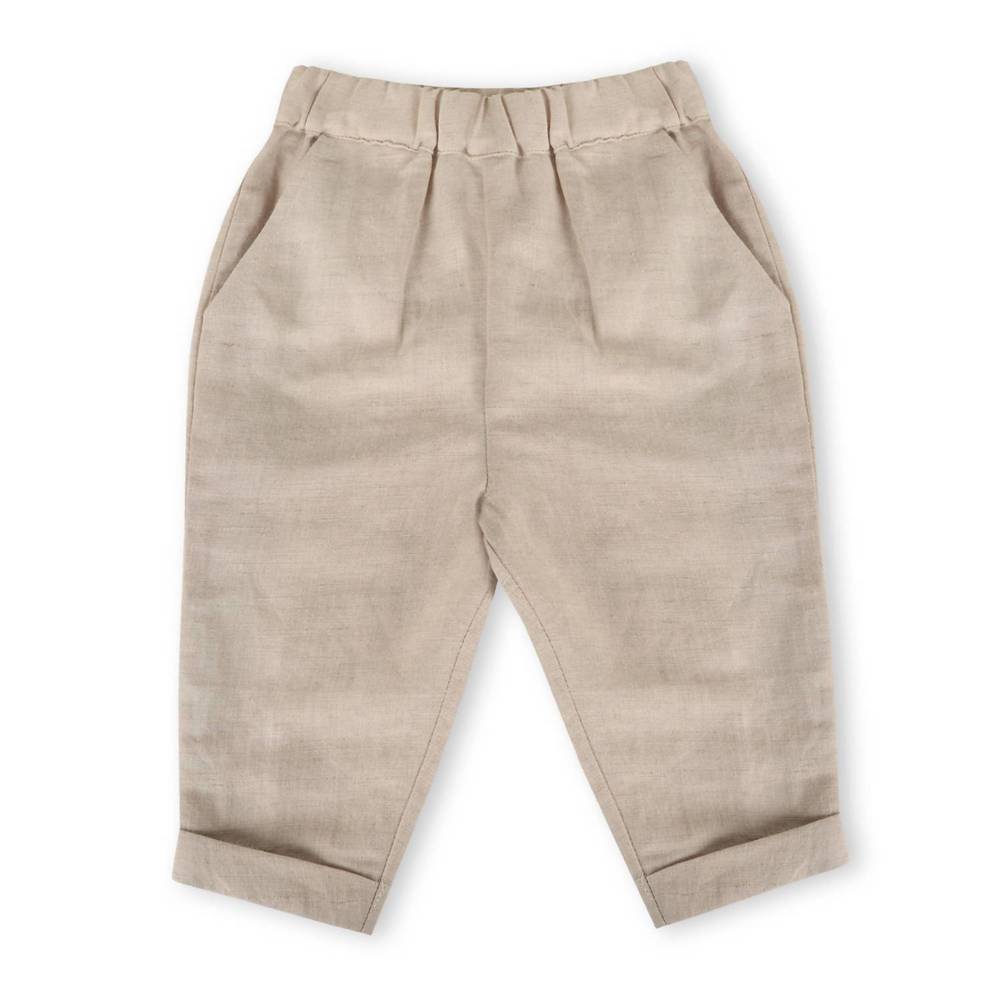 NEW VIVERANO ORGANICS boy's gingham shirt & linen pant set in green/natural - Picture 3 of 4